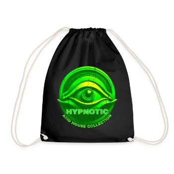 Hypnotic Eye 3D Acid House Techno Rave Glitch - Turnbeutel - Schwarz - Vorne