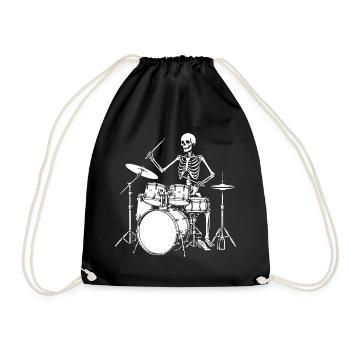 Skeleton Drummer Jam - Turnbeutel - Schwarz - Vorne
