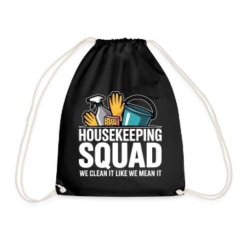 Funny Cleaning Design - Drawstring Bag - black - Front