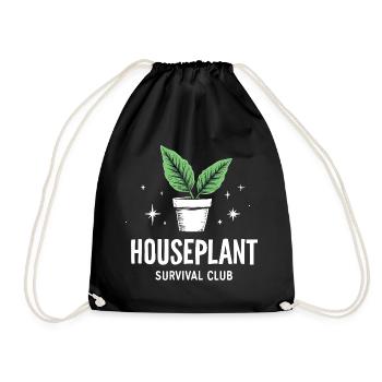 Houseplant Survival Club Plants - Drawstring Bag - black - Front