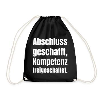 Graduation completed - competence unlocked - Drawstring Bag - black - Front