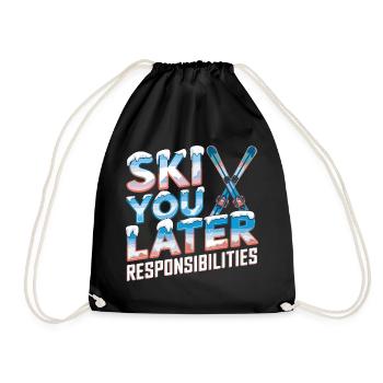  Ski You Later Responsibilities Lustiger Ski - Turnbeutel - Schwarz - Vorne