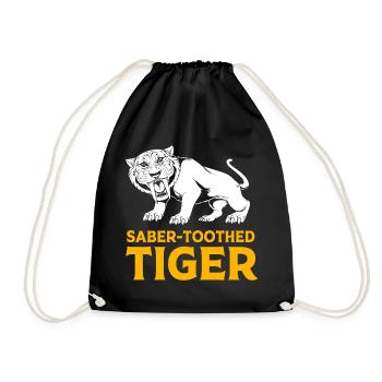 Tigre à dents de sabre Préhistorique - Sac de sport léger - noir - Devant