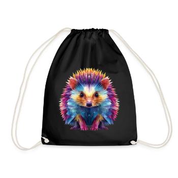 Igel  - Turnbeutel - Schwarz - Vorne