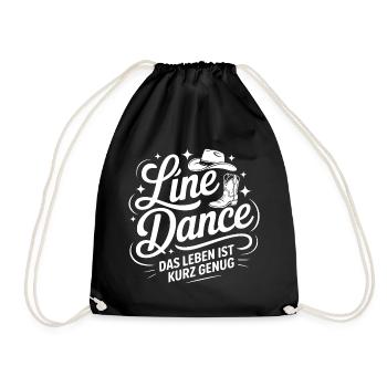 Line Dance Lebensfreude - Turnbeutel - Schwarz - Vorne