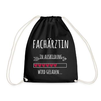Fachärztin Ausbildung Medizinstudium Ärztin  - Turnbeutel - Schwarz - Vorne