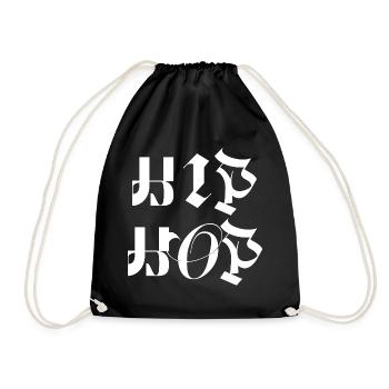 Hip Hop simple bold logo - Drawstring Bag - black - Front