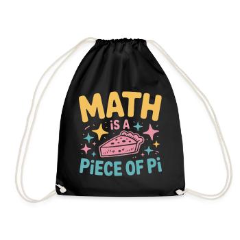Math Pie – Cake as Pi Math Joke - Drawstring Bag - black - Front
