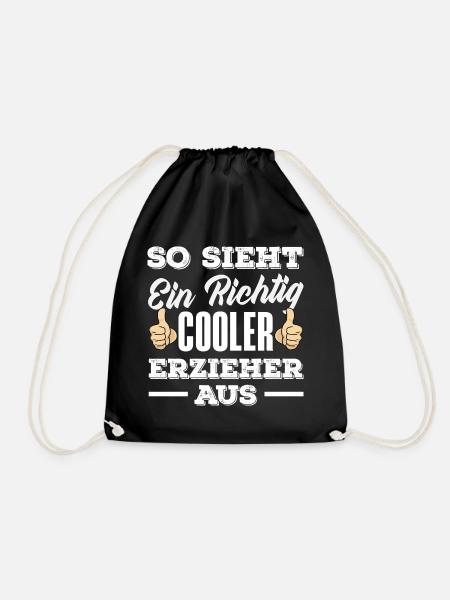 Cooler Erzieher Kindergarten Kita Lustig Spruch - Turnbeutel - Schwarz