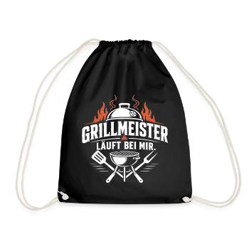Grillmeister - Läuft bei mir! - Turnbeutel - Schwarz - Vorne