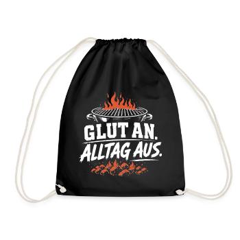 Glut an - Alltag aus - Turnbeutel - Schwarz - Vorne