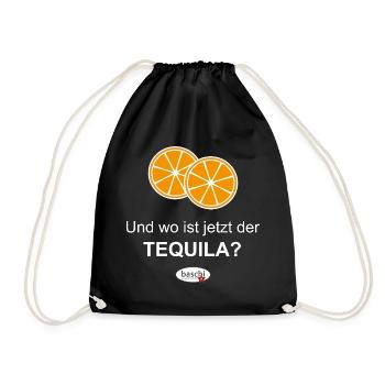Wo ist jetzt der Tequila? - Turnbeutel - Schwarz - Vorne