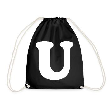 Large U Style Print | Letter U | U Logo - Drawstring Bag - black - Front