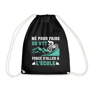 Né pour faire du VTT cadeau vélo tout-terrain - Sac de sport léger - noir - Devant