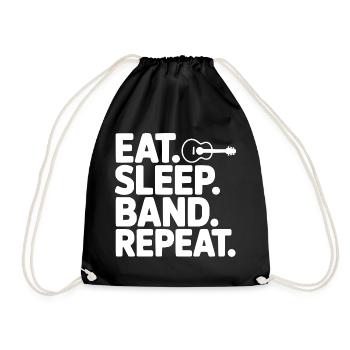 Eat. Sleep. Band. Repeat. - Drawstring Bag - black - Front