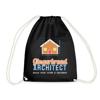 Lebkuchen-Architekt lustiges Weihnachtsbacken - Turnbeutel - Schwarz - Vorne