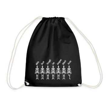 Tous sont égaux - Conception amusante du squelette - Sac de sport léger - noir - Devant