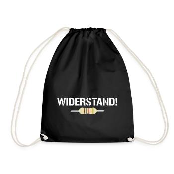 Widerstand! - lustige Elektrotechnik - Turnbeutel - Schwarz - Vorne