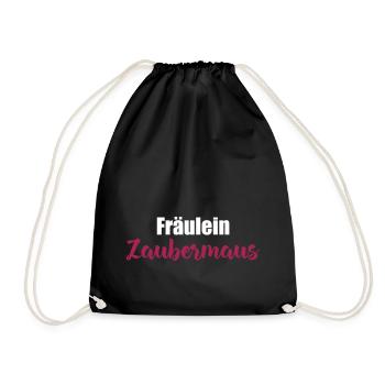 Zaubermaus Kosename Geschenk Freundin Valentinstag - Turnbeutel - Schwarz - Vorne