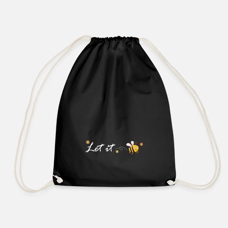Let it be bee bee - Drawstring Bag - black