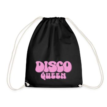 Disco Queen 70er Jahre Party groovy 70s Discoqueen - Turnbeutel - Schwarz - Vorne