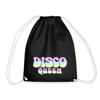 Discoqueen 70er Jahre Party groovy 70s Disco Queen - Turnbeutel - Schwarz - Vorne