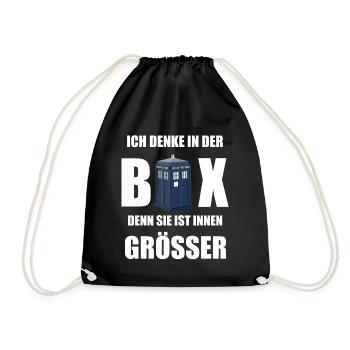 Sie ist innen grösser - Turnbeutel - Schwarz - Vorne
