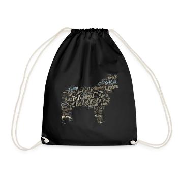 Border Collie Rally Obedience Wordcloud - Turnbeutel - Schwarz - Vorne