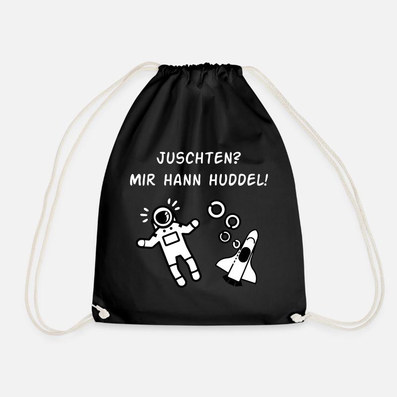 Juschten? Mir hann Huddel! - Turnbeutel - Schwarz