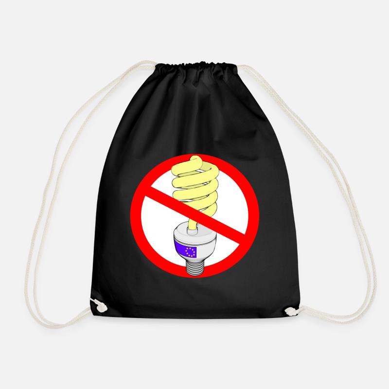 energy saving lamp - Drawstring Bag - black