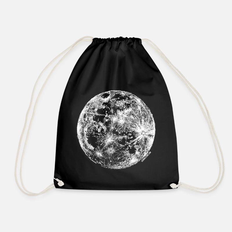 Scribbled Moon - Sac de sport léger - noir