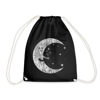 Mond - Turnbeutel - Schwarz - Vorne