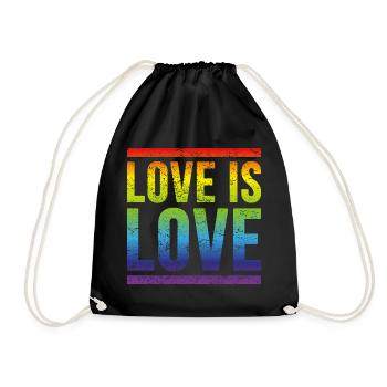 L'amour est l'amour LBGT Homo Gay Pride Rainbow - Sac de sport léger - noir - Devant