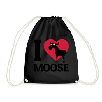 I love Moose - Sac de sport léger - noir - Devant