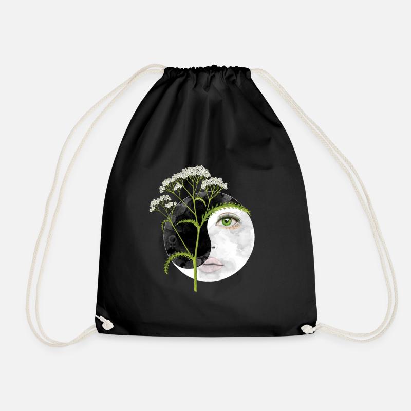 yarrow - Drawstring Bag - black