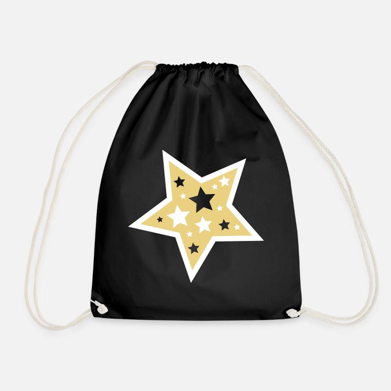 Christmas star - Drawstring Bag - black