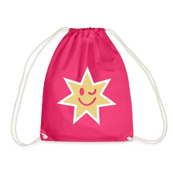 Smiling little star - christmas design - Drawstring Bag - fuchsia - Front