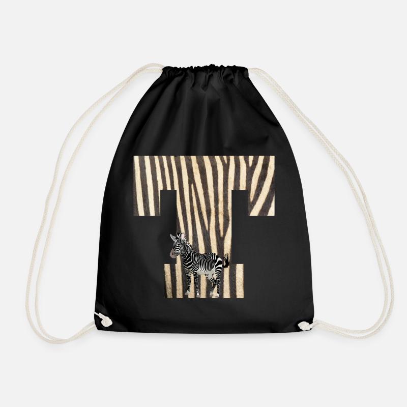 zebra t - Turnbeutel - Schwarz