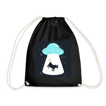 Cow UFO - Turnbeutel - Schwarz - Vorne