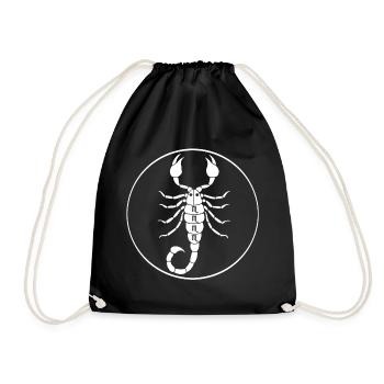 Sign of the white scorpion zodiac - Drawstring Bag - black - Front