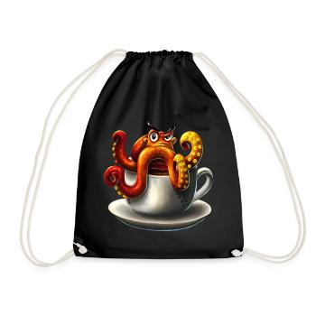 Café pieuvre - Sac de sport léger - noir - Devant
