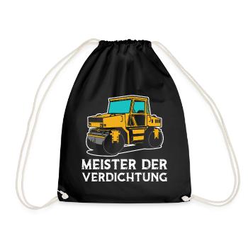 Meister Der Verdichtung Straßenwalze Walze - Turnbeutel - Schwarz - Vorne