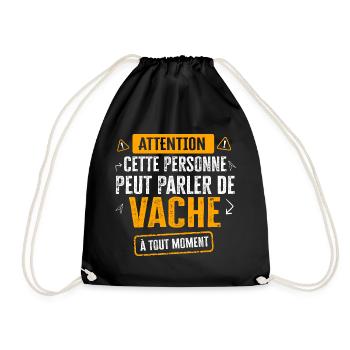 Fermier Agriculteur Vache Humour Éleveur Rigolo - Sac de sport léger - noir - Devant