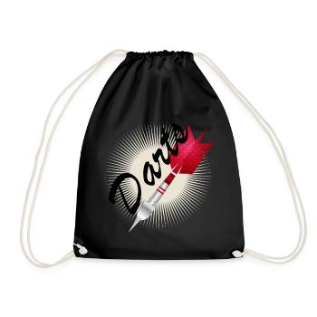 bright red dart with darts typography - Drawstring Bag - black - Front