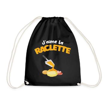 J'aime la raclette Citation drôle Cadeau raclette - Sac de sport léger - noir - Devant