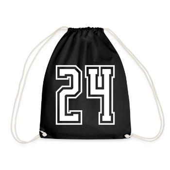 24 Number number - Drawstring Bag - black - Front