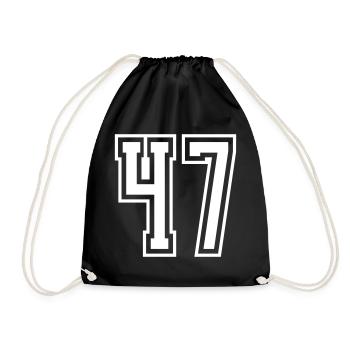 47 Number number - Drawstring Bag - black - Front