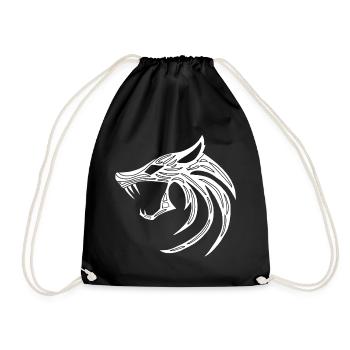 Loup démoniaque blanc - Sac de sport léger - noir - Devant