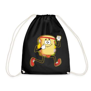 Sandwich Stirnband Lauband Fitness Läufer Laufen - Turnbeutel - Schwarz - Vorne