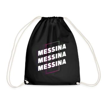 Messina Italy City Font Skyline Home - Drawstring Bag - black - Front